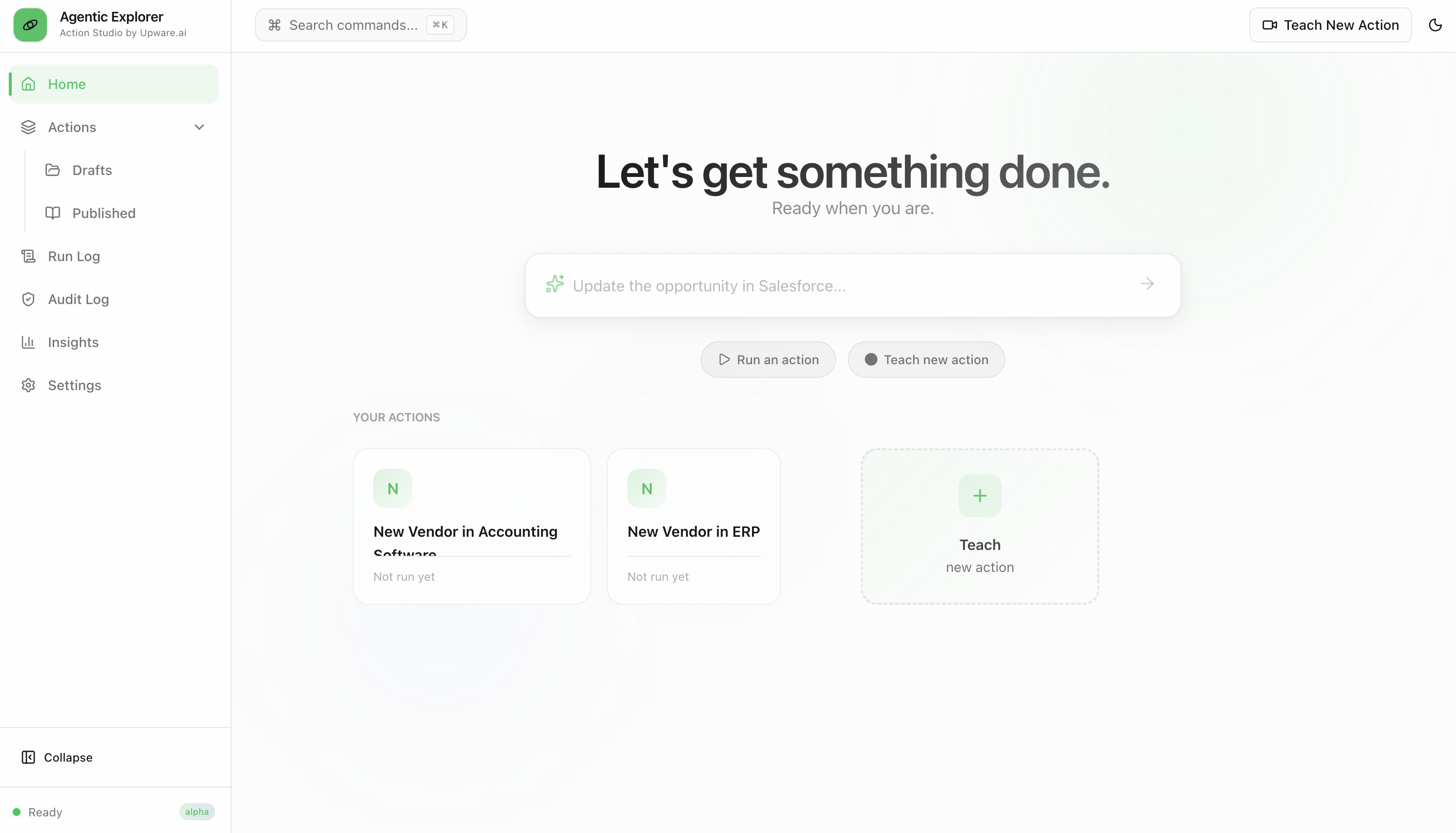 Agents Explorer — execution interface for AI agents